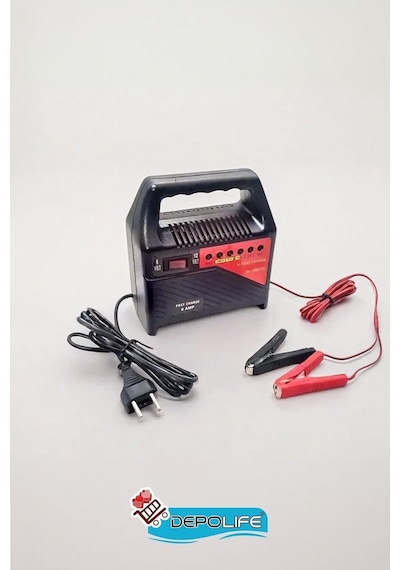Akü Şarj Cihazı 6v - 12v 6 Amper Araç Aküsü Motor Aküsü Şarj Aleti Redresör
