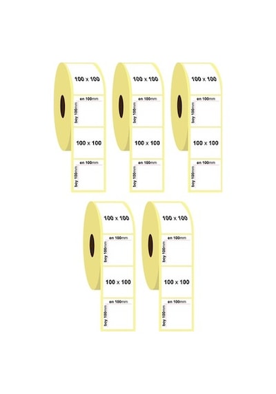 5 Rulo 100X100 Kargo Etiketi - 100X100 Termal Etiket