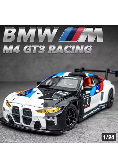 Scowetto 1:24 Bmw M4 Gt3 Diecast Model Araba Açılan Kapılar Bmw M4 Yarış Arabası Modifiyeli Diecast Araba
