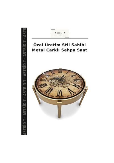 Özel Üretim Stil Sahibi Metal Çarklı Sehpa Saat Çok Renkli