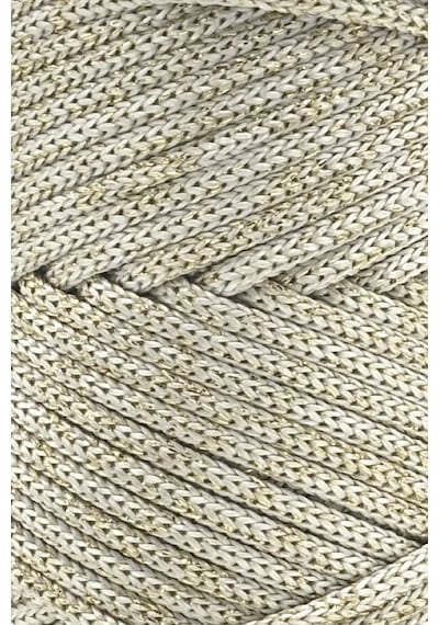 Sensy Simli 5 Mm Polyester Makrome İpi 400 Gr Ekru Supla İp Ve Çanta İpliği