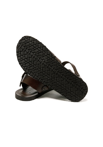 The Sandals Factory Sandalet Erkek M7533 The Sandals Factory Leather Upper Dark Brown Dark Brown