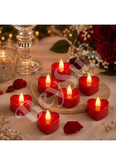Dekoratif Pilli Tealight Led Mum Kırmızı