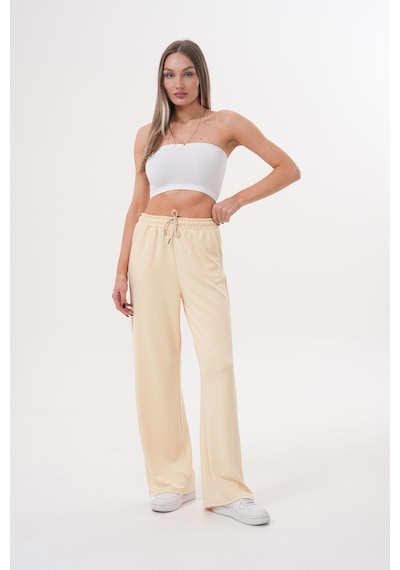 Genius Store Kadın Geniş Paça Modal Eşofman Altı Modal-eşofman Sarı