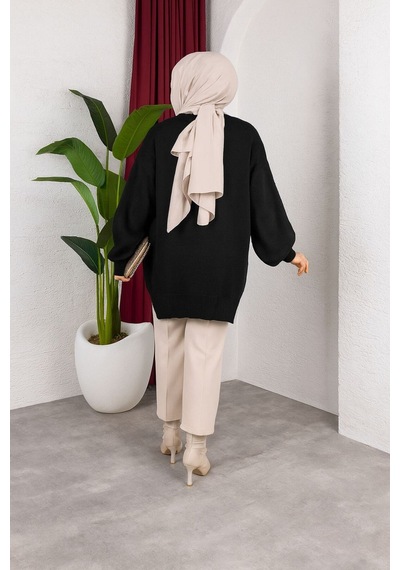 Hira Life Fashion Kadın Testtür Giyim Bisiklet Yaka Yırtmaçı Taşlı Ve Balon Kollu Oversize Şık Triko Tunik Siyah Siyah Hira Life Fashion Kadın Testtür Giyim Bisiklet Yaka Yırtmaçı Taşlı Ve Balon Kollu Oversize Şık Triko Tunik Siyah Siyah