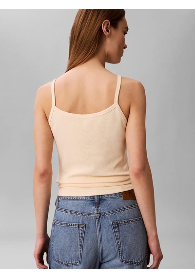 Calvin Klein Sl 2x2 Baby Rıb Stra, Tgy Krem Kadın T-shirt