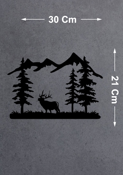 Avcı Orman Ve Dağ Sticker - 4x4 Off Road Adventure Sticker - Araba Oto Karavan Sticker - 02170 30x21 Cm