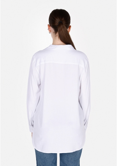Colin's Colins Regular Fit Shirt Neck Düz Kadın Beyaz Roll-up Gömlek Cl1073413 Q1.v1 Wht Beyaz