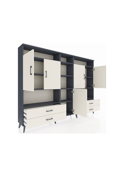 Arges Dolap 12 Raflı 4 Çekmeceli 5 Kapaklı 220x30x163 Antrasit-aytaşı Aytası - Antrasıt Arges Dolap 12 Raflı 4 Çekmeceli 5 Kapaklı 220x30x163 Antrasit-aytaşı Aytası - Antrasıt