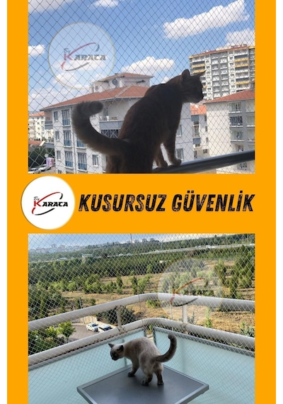 Kedi Balkon Güvenlik Filesi 2.80x8 Mt 2mm İp Kalınlığı 4x4 Gözenekli