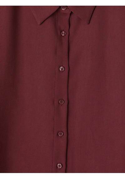 Lcw Vision Bordo Oversize Poplin Kadın Gömlek