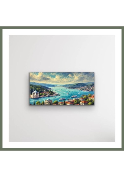 Bezos İstanbul Boğaz Manzarası Kanvas Tablo 60x120cm Bezos1 Çok Renkli