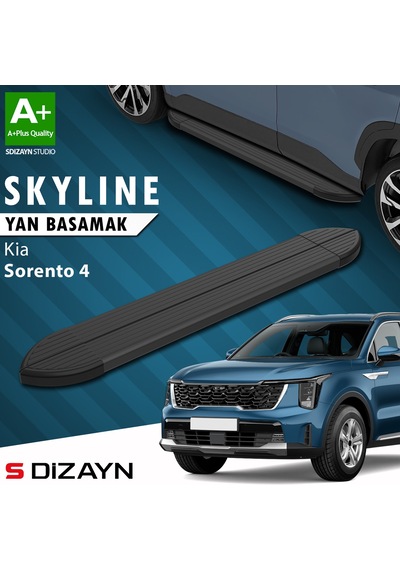 S-dizayn Kia Sorento 4 Skyline Siyah Yan Basamak 183 Cm 2022 Üzeri A+ Kalite