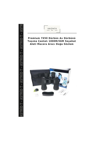 Premium 7x50 Dürbün Av Dürbünü Taşıma Çantalı 1000m/56m Seyahat Aleti Macera Aracı Doğa Gözlem