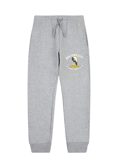 Panios Kids New York City Baskılı Çift Cepli Erkek Çocuk Jogger Eşofman Altı Gri