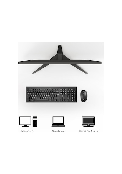 Lecoo Kw200 Kablosuz Klavye & Mouse Set Siyah Optik