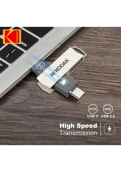 .  Kodak K273  32 GB Type-C ve Usb 3.2 Type-C Çift Giriş Otg Flash Bellek