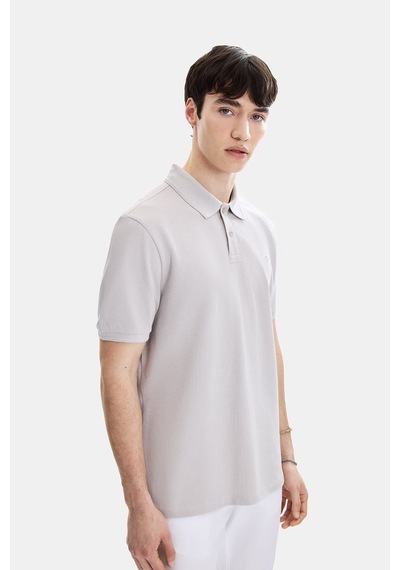 Backandbond Açık Gri Regular Fit Örme Polo Yaka Tişört