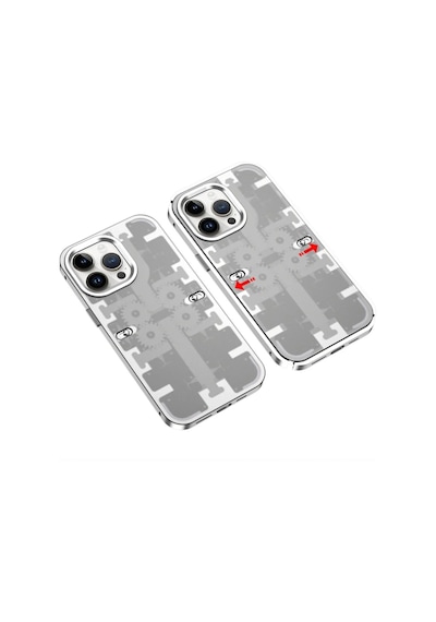 Durukar Apple iPhone Uyumlu 13 Pro Kılıf Mekanik Bumper Kapak - Gümüş