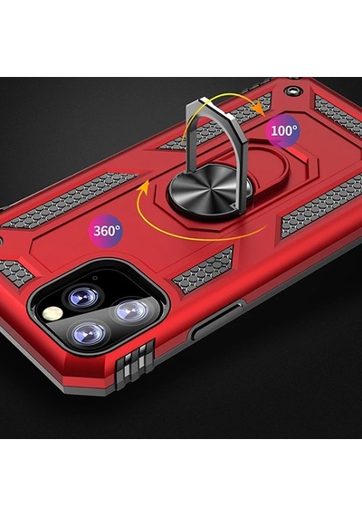 Ally iPhone Uyumlu 11 Pro Max 6.5inch Yüzüklü Kılıf Armor Shockproof Ring Kılıf- 5775 Mh-hs1959-3314