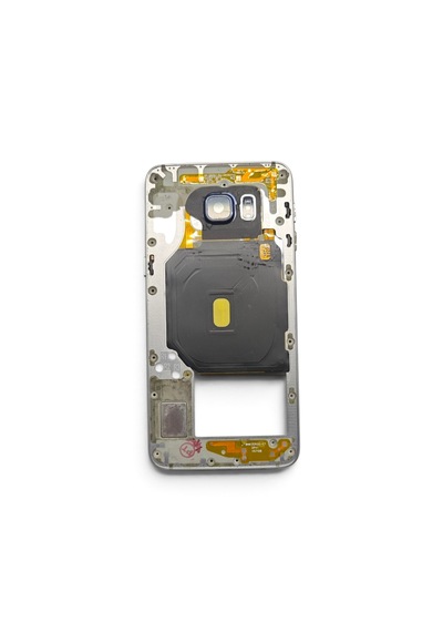 G928 Orta Kasa Galaxy S6 Edge Plus Uyumlu Siyah Renk Orta Kasa Çerçeve + Ses Açma On Off Tuş Plastik Kamera Camı Ve Hoparlör Koyu Gri Gri - Siyah