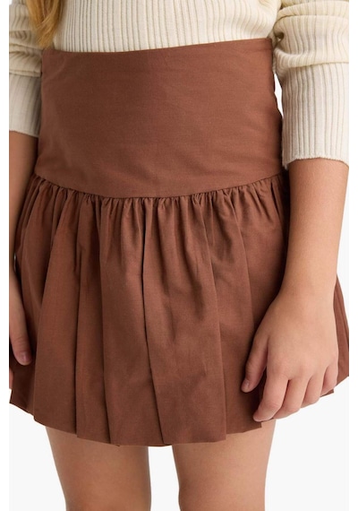 Defacto Kız Çocuk Poplin Etek F7077a825aubn319 Kahve