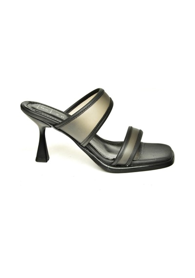 Fox Shoes U518280309 Siyah İnce Topuklu Kadın Terlik Ayakkabı Siyah