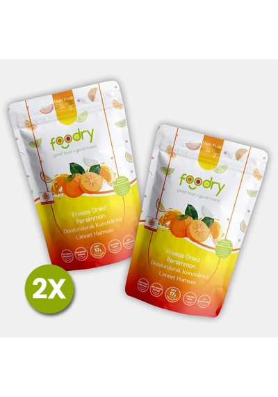 Freeze-dry Cennet Hurması Freeze Dried Persimmon Dondurularak Kurutulmuş Meyve Kurusu 17gx2 34 G