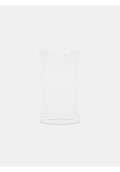 Dilvin 32895 Degaje Yaka Top-beyaz
