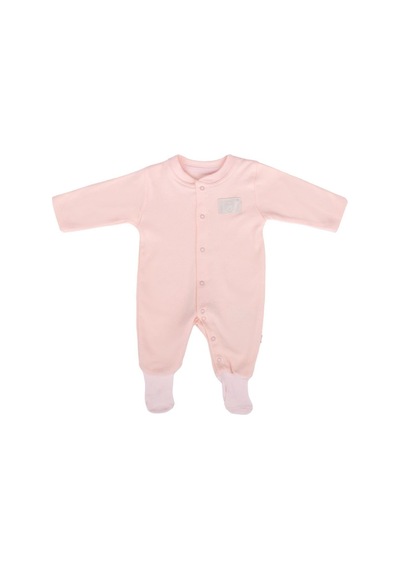 By Bebekodam Kız Bebek Somon Sade Çıtçıtlı Kendinden Çoraplı Tulum