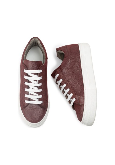 Deery Hakiki Nubuk Bordo Sneaker Kadın Ayakkabı - Z1681Zbrdc01 Bordo