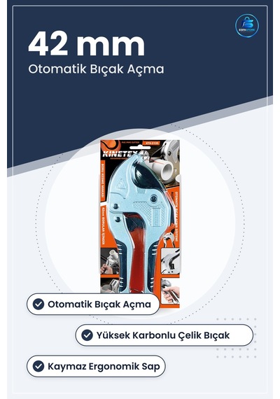 Pvc Boru Kesme Makası 42 Mm Otomatik Bıçak Açma Kesici Makas Sıhh