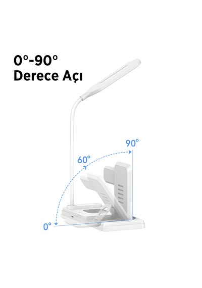 Bix Bxmw8 15w Manyetik Kablosuz Led Lambalı Şarj Standı Beyaz