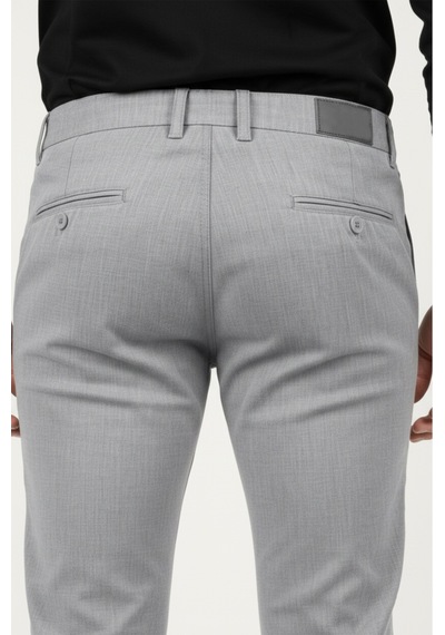 Rizzup Erkek Gri Modern Fit Likralı Kumaş Pantolon Günlük & Ofis Kullanımı 2602020