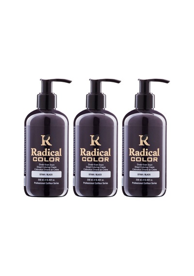 Radical Color New 25/black Amonyaksız Su Bazlı Saç Boyası 250 Ml 3 Adet Siyah