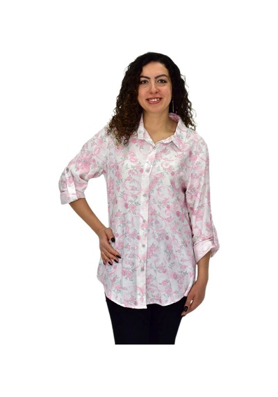 Gölge Kadın Uzun Kol Gömlek Bgl-st04665 Pembe