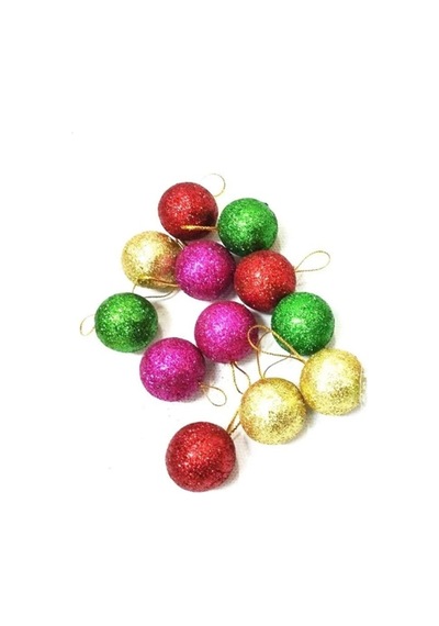 Party Marty Ağaç Süsü Simli Top 3cm 12li - 3 Paket