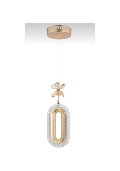 Tek Gold Kaplama Sarkıt Led Salon Avize 3 Renk Ledli Gold