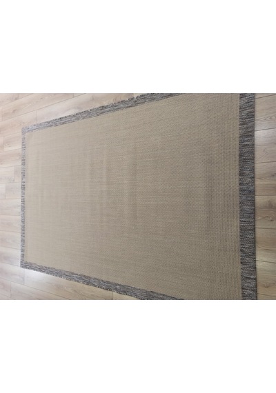 Çam Halı Sisal 9709 Bej / Gri Bordürlü Jüt Sisal Kilim - 120x180