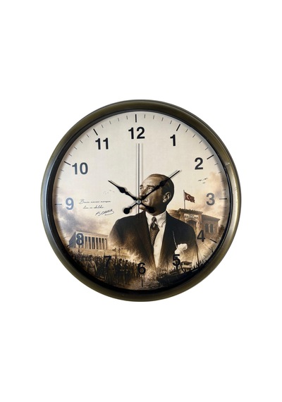Cumhuriyet Hatırası Eskitme 40 X 40 Cm Metal Duvar Saati