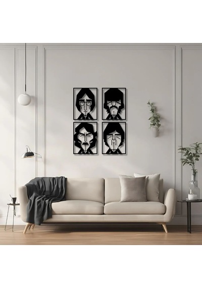 Sanatsal Metal Tablo Beatles Beatles Metal Duvar Tablosu Sanat