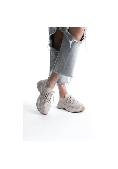 Kadın Rocco Ten Triko Taşlı Spor Ayakkabı & Sneaker Ten