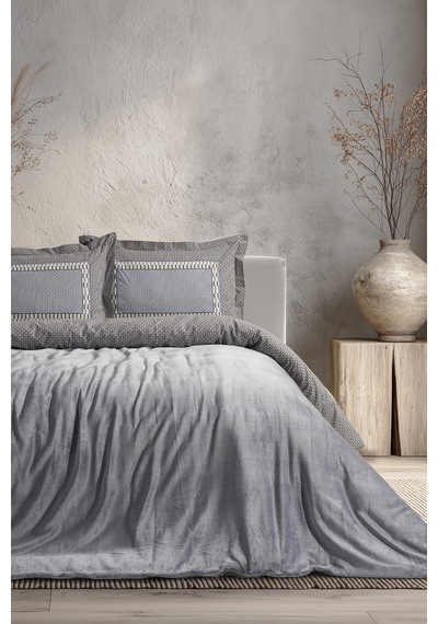 Doqu Home Lauren Maris Nevresim Takımı Çift Kişilik Gri