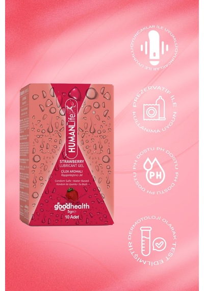 Humanlife Çilek Aromalı Kayganlaştırıcı Jel Lubricant 10 x 5 G