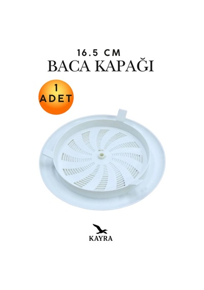 Baca Kapağı Ayarlı Dönerli Havalandırma Kombi Soba Havalık 16.5 Cm - Plastik Menfez Baca Başlığı Havalandırma Baca Kapağı Baca Sinekliği Isı İzolasyon Kapağı