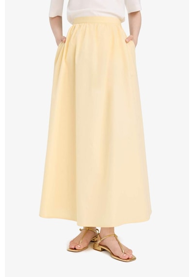 Defacto A Kesim Cepli Poplin Maxi Etek E4369ax25spyl450 Sarı
