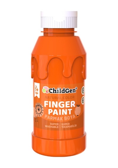Childgen Süper Yıkanabilir Parmak Boya 350ml - Turuncu