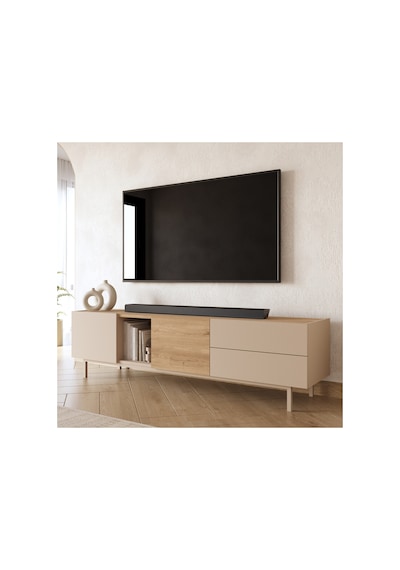Sedra Tv Ünitesi Sehpası 2 Kapaklı 2 Geniş Çekmeceli Ahşap Ayak 180cm Kumsal-sepet Sd1-cs Bej Sedra Tv Ünitesi Sehpası 2 Kapaklı 2 Geniş Çekmeceli Ahşap Ayak 180cm Kumsal-sepet Sd1-cs Bej