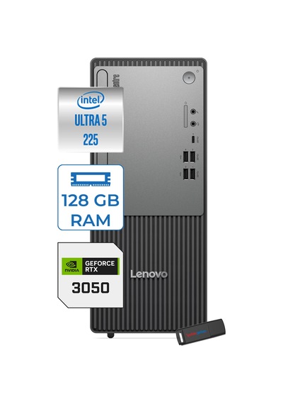 Lenovo ThinkCentre Neo 50T Gen 6 13BD007UTR23P36 Ultra 5 225 128 GB 256 GB SSD RTX3050 W11P Masaüstü Bilgisayar + USB Bellek
