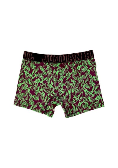 Yeşil Yaprak Desenli Erkek Boxer - Db159
